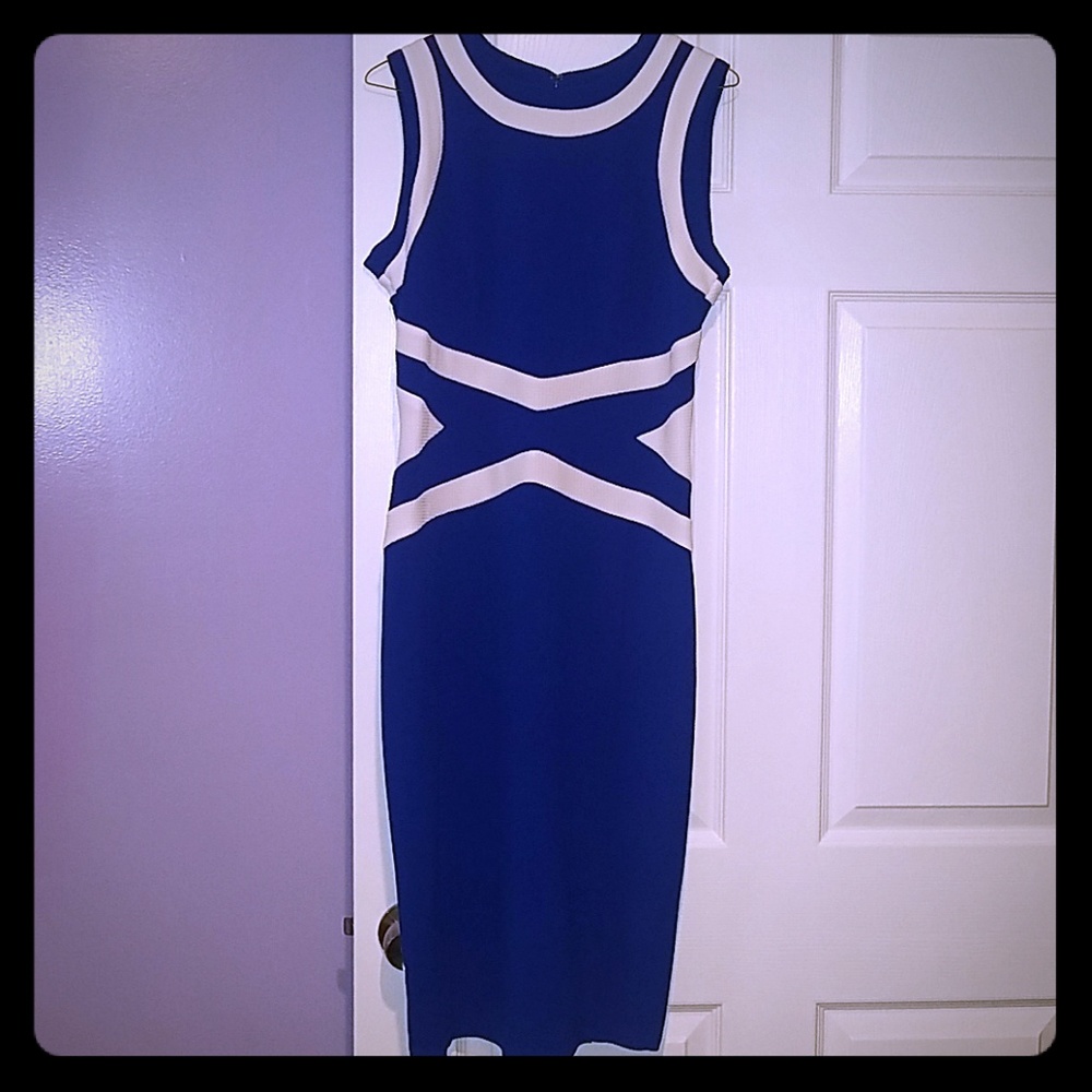 Beautiful royal blue sleeveless dress